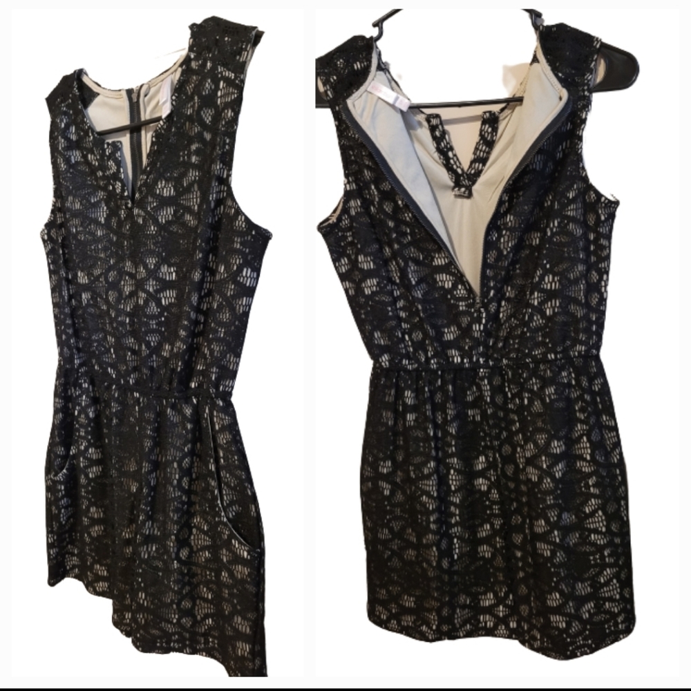 Xhilaration Women's lace sleeveless back zipper romper